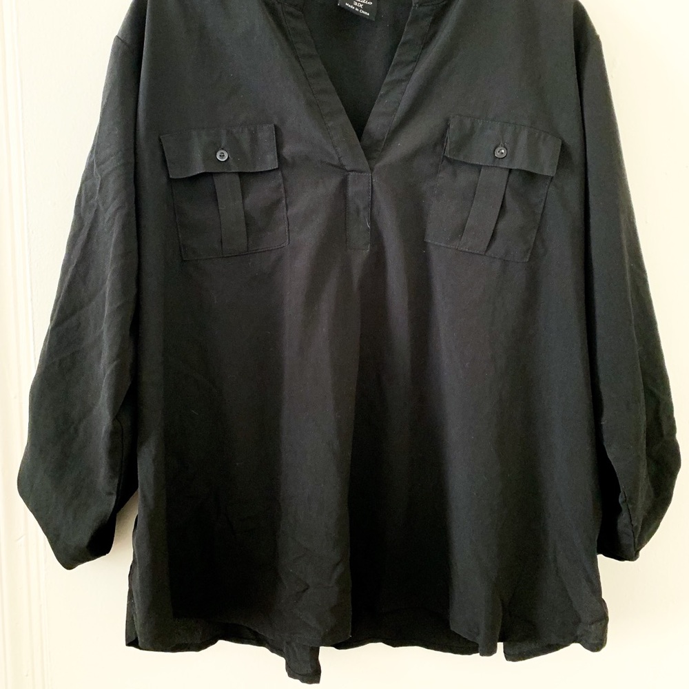Sheer Black Knapp Fashion Blouse